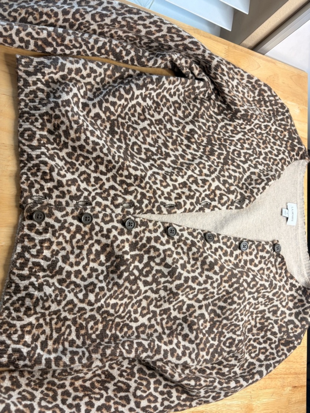 Pacsun Trendy Leopard Print Button-Front Cardigan - Brown/Beige